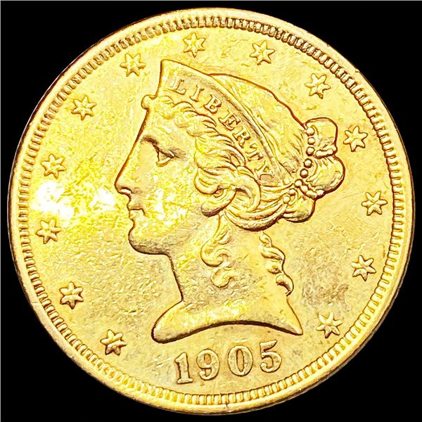 1905-S $5 Gold Half Eagle UNCIRCULATED