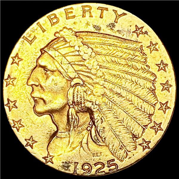1925-D $2.50 Gold Quarter Eagle CLOSELY UNCIRCULAT