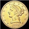 Image 1 : 1880 $5 Gold Half Eagle CLOSELY UNCIRCULATED