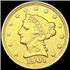 Image 1 : 1901 $2.50 Gold Quarter Eagle CLOSELY UNCIRCULATED