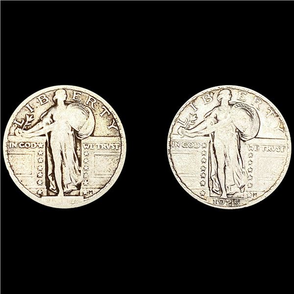 (2) Standing Liberty Quarters (1917, 1925) NICELY