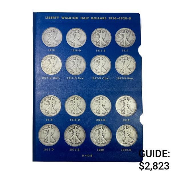 1916-1940 Walking Half Dollar Book (45 Coins)