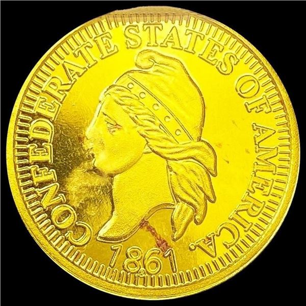 1861 GEORGIA 24K 1/4OZ GOLD HALF DOLLAR GEM PROOF