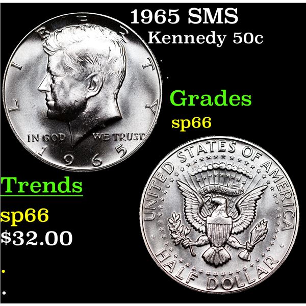 1965 SMS Kennedy Half Dollar 50c Grades sp66