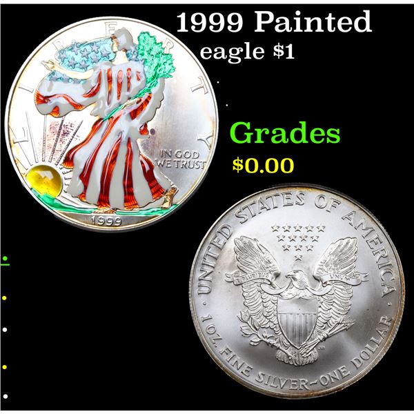 1999 Painted Silver Eagle Dollar $1 Grades