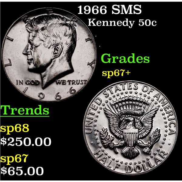 1966 SMS Kennedy Half Dollar 50c Grades sp67+