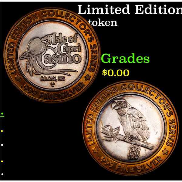 Limited Edition Silver $10 Las Vegas Gaminc and Casino Token Isle of Capri Casino Grades