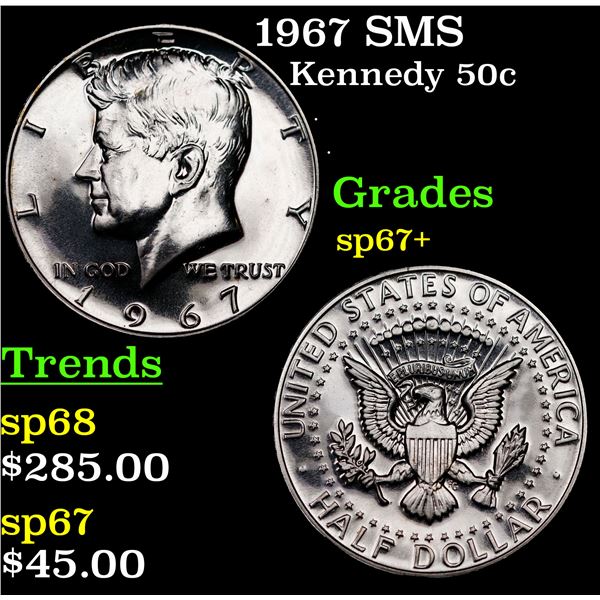 1967 SMS Kennedy Half Dollar 50c Grades sp67+