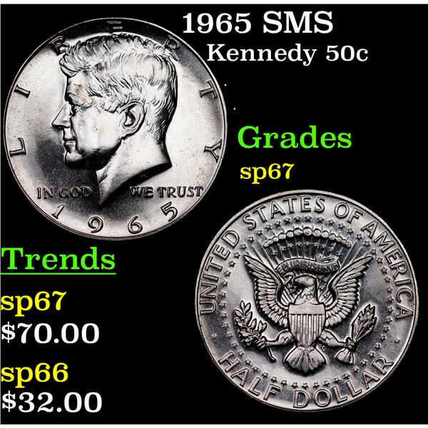1965 SMS Kennedy Half Dollar 50c Grades sp67