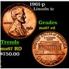 Image 1 : 1961-p Lincoln Cent 1c Grades GEM++ Unc RD