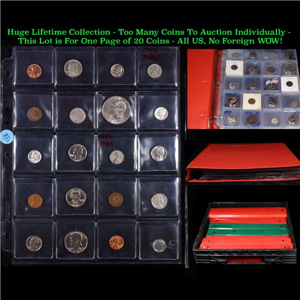 Huge Liifetime Collection - Too Many Coins To Auction Individually - This Lot is For One Page of 20 
