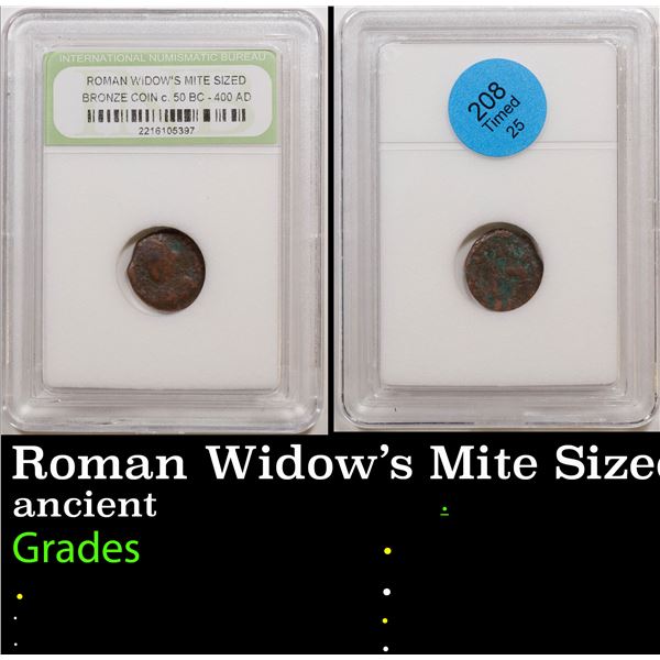 Roman Widow's Mite Sized Coin c. 50 BC - 400 AD Graded By INB