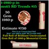 Image 1 : Shotgun Lincoln 1c roll, 1980-p 50 pcs  Merchant's Bank Wrapper.