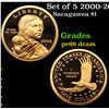 Image 1 : Proof Set of 5 2000-2004-S Sacagawea $1 Gold Coin Grades GEM++ Proof Deep Cameo