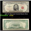 Image 1 : 1963 $5 Red seal United States Note Grades vf++