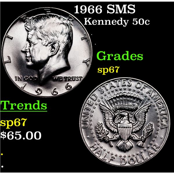 1966 SMS Kennedy Half Dollar 50c Grades sp67
