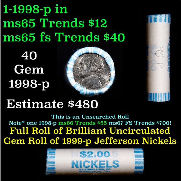 Shotgun Jefferson 5c roll, 1998-p 40 pcs String & Son Wrapper