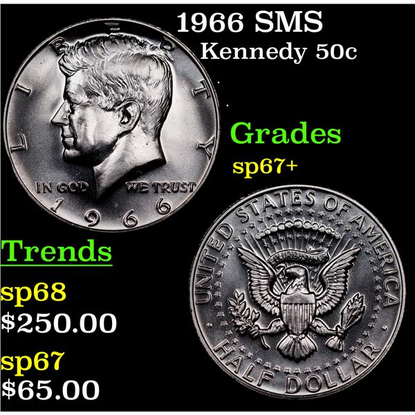 1966 SMS Kennedy Half Dollar 50c Grades sp67+