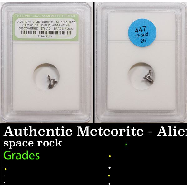 Authentic Meteorite - Alien Shape Campo Del Cielo Agentina Discovered 1576 AD - Space Rock Graded By