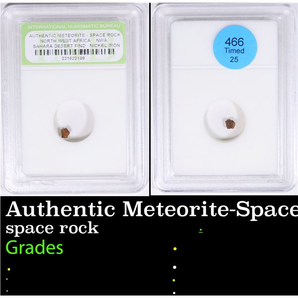 Authentic Meteorite-Space Rock North West Africa NWA Sahara Desert Find Nickel Iron Graded By INB