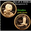Image 1 : Proof Set of 5 2000-2004-S Sacagawea $1 Gold Coin Grades GEM++ Proof Deep Cameo