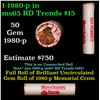 Image 1 : Shotgun Lincoln 1c roll, 1980-p 50 pcs Merchant's Bank Wrapper.