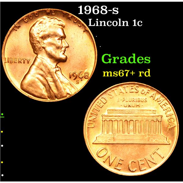1968-s Lincoln Cent 1c Grades GEM++ RD