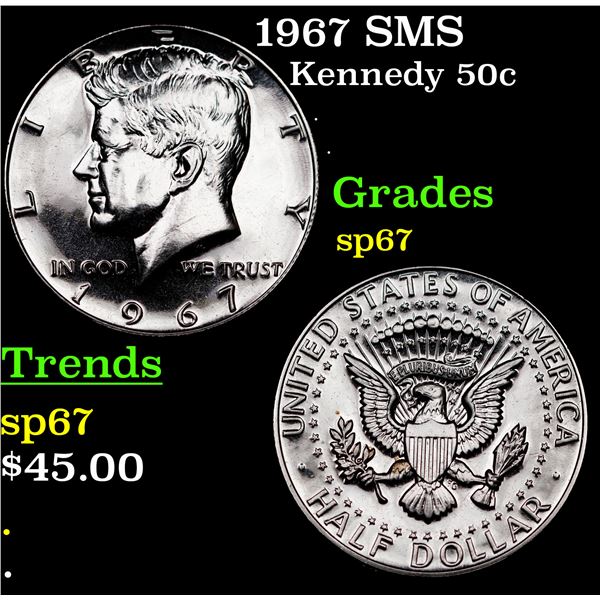 1967 SMS Kennedy Half Dollar 50c Grades sp67