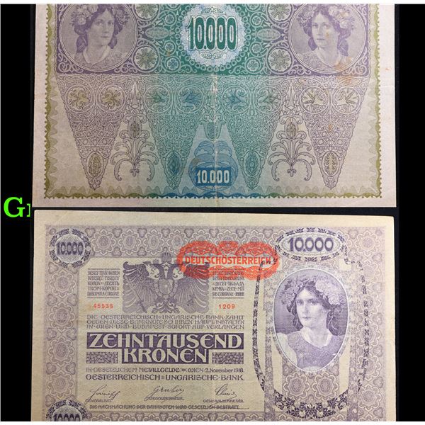 1919 Austria 1,000 Kronen Note P: 59 Grades Choice AU/BU Slider