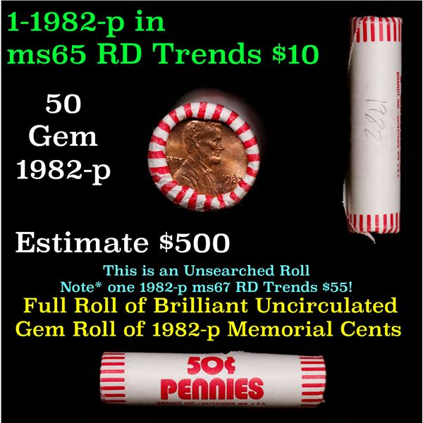Shotgun Lincoln 1c roll, 1982-p 50 pcs Brandt Wrapper.