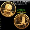 Image 1 : Proof Set of 5 2000-2004-S Sacagawea $1 Gold Coin Grades GEM++ Proof Deep Cameo
