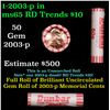 Image 1 : Shotgun Lincoln 1c roll, 2003-p 50 pcs Dunbar Wrapper.
