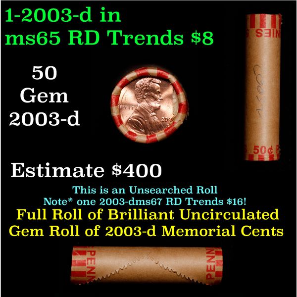 Shotgun Lincoln 1c roll, 2003-d 50 pcs Vintage Brandt Wrapper.