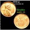 Image 1 : 1941-p Lincoln Cent 1c Grades Gem+ Unc RB