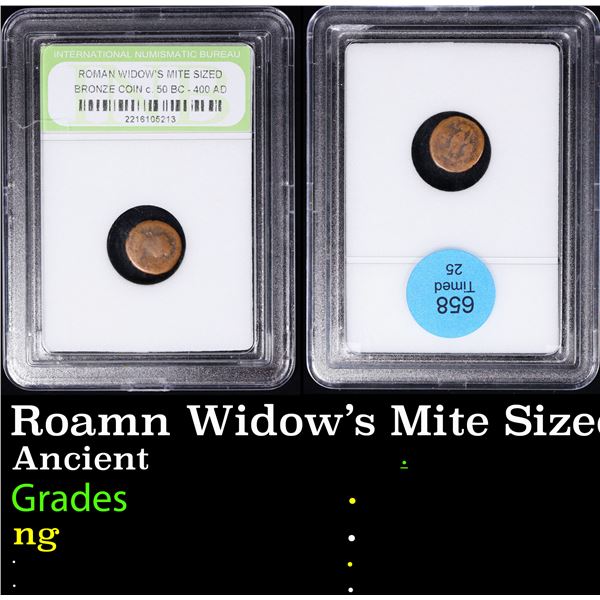 Roamn Widow's Mite Sized Bronze Coin c.50 BC-400 AD Graded By INB