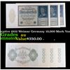 Image 1 : Set of 3 Consecutive 1922 Weimar Germany 10,000 Mark Vampire Note P: 72 Grades au