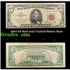 Image 1 : 1963 $5 Red seal United States Note Grades vf+