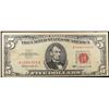Image 2 : 1963 $5 Red seal United States Note Grades vf+