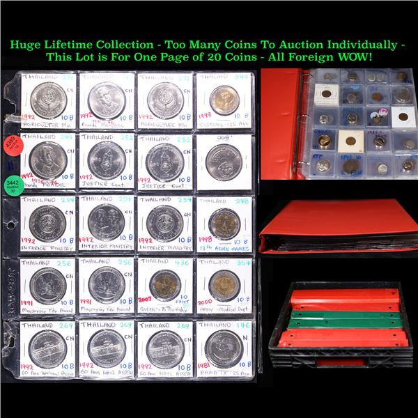 Huge Liifetime Collection - Too Many Coins To Auction Individually - This Lot is For One Page of 20 