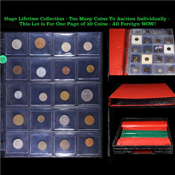 Huge Liifetime Collection - Too Many Coins To Auction Individually - This Lot is For One Page of 20 