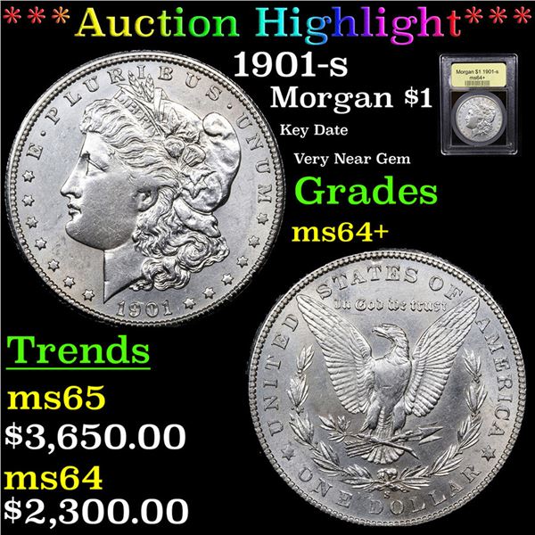 ***Auction Highlight*** 1901-s Morgan Dollar $1 Graded Choice+ Unc BY USCG (fc)