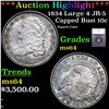 Image 1 : ***Auction Highlight*** 1834 Large 4 Capped Bust Dime JR-5 10c Graded ms64 BY SEGS (fc)