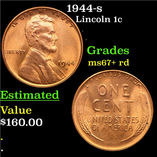 1944-s Lincoln Cent 1c Grades GEM++ RD