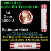 Image 1 : Shotgun Lincoln 1c roll, 2000-d 50 pcs Brandt 50c Wrapper.
