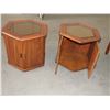 Image 2 : 2 Glass Top Wooden End Tables