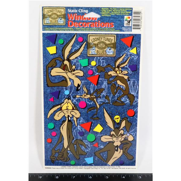 VINTAGE 1996 LOONEY TUNES BLUES WINDOW CLINGS