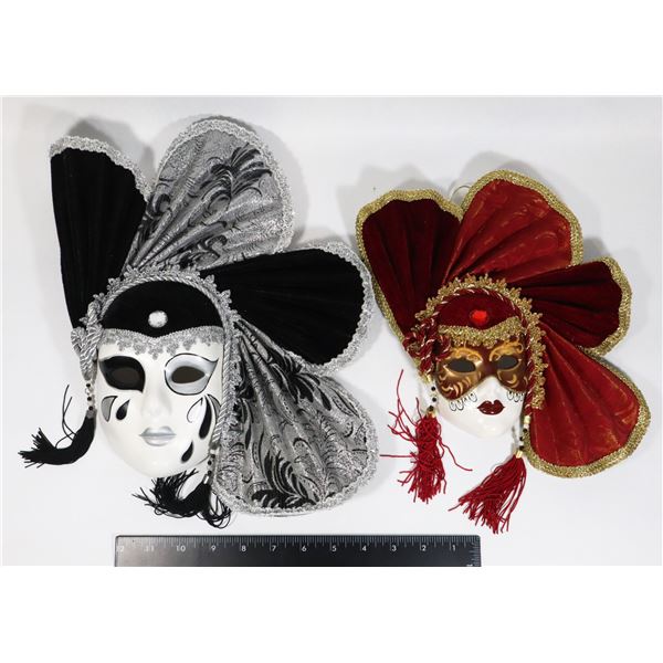 TWO DECORATIVE WALL MOUNT MASKS