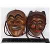 TWO DECORATIVE WOOD MASKS