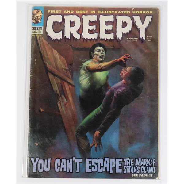 A WARREN MAGAZINE CREEPY ISSUE #43 JANUARY 1972