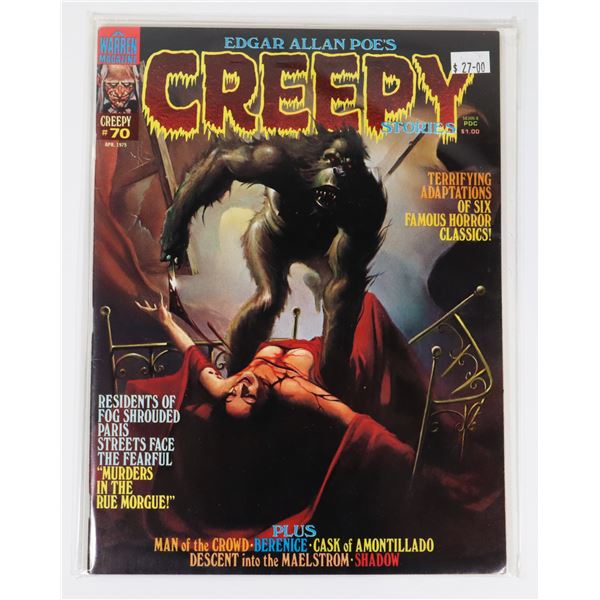 A WARREN MAGAZINE CREEPY ISSUE #70 APRIL 1975